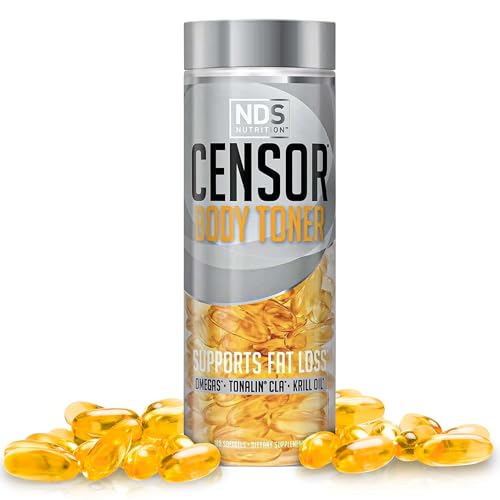 Censor NDS Nutrition Fat Loss and Body Toner with CLA Fish Oil Safflower and Omega 3-6-9 Blend - Dietary Supplement for Improved Energy Metabolism and Health - 180 Softgels