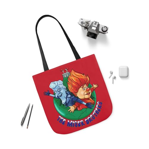 A Miser Brothers' Christmas Canvas Tote Bag, Snow Miser Heat Miser Holiday Reusable Shopping Bag, Gift bag for Christmas3