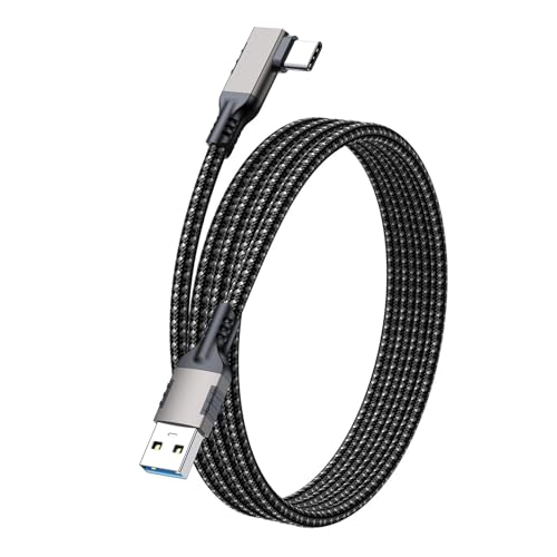 LpoieJun USB-Cケーブル 3m USB-A to Type-C L字 10Gbps PD 60W 超高速充電 タイプc ケーブル3m スマホ/タブレット/ゲーム機対応 ガンカラー（最新型)