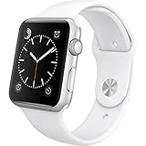 Apple 42mm Smart Watch - Silver Aluminum Case with White Sport Band (Retail Packaging)