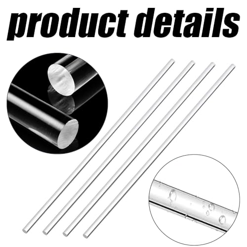 Image of 30Pcs 12 Inch Acrylic Dowel Rods, 1 /8 Inch Diameter, Clear, Round, Rods for Curtain Pulls, Cake Toppers, Wedding, Arts & Crafts