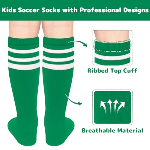 Image of Olreco 1 Pack Toddler Kids Youth Soccer Socks Girls Boys Baseball Socks Youth Knee High Softball Football Accessories Cotton