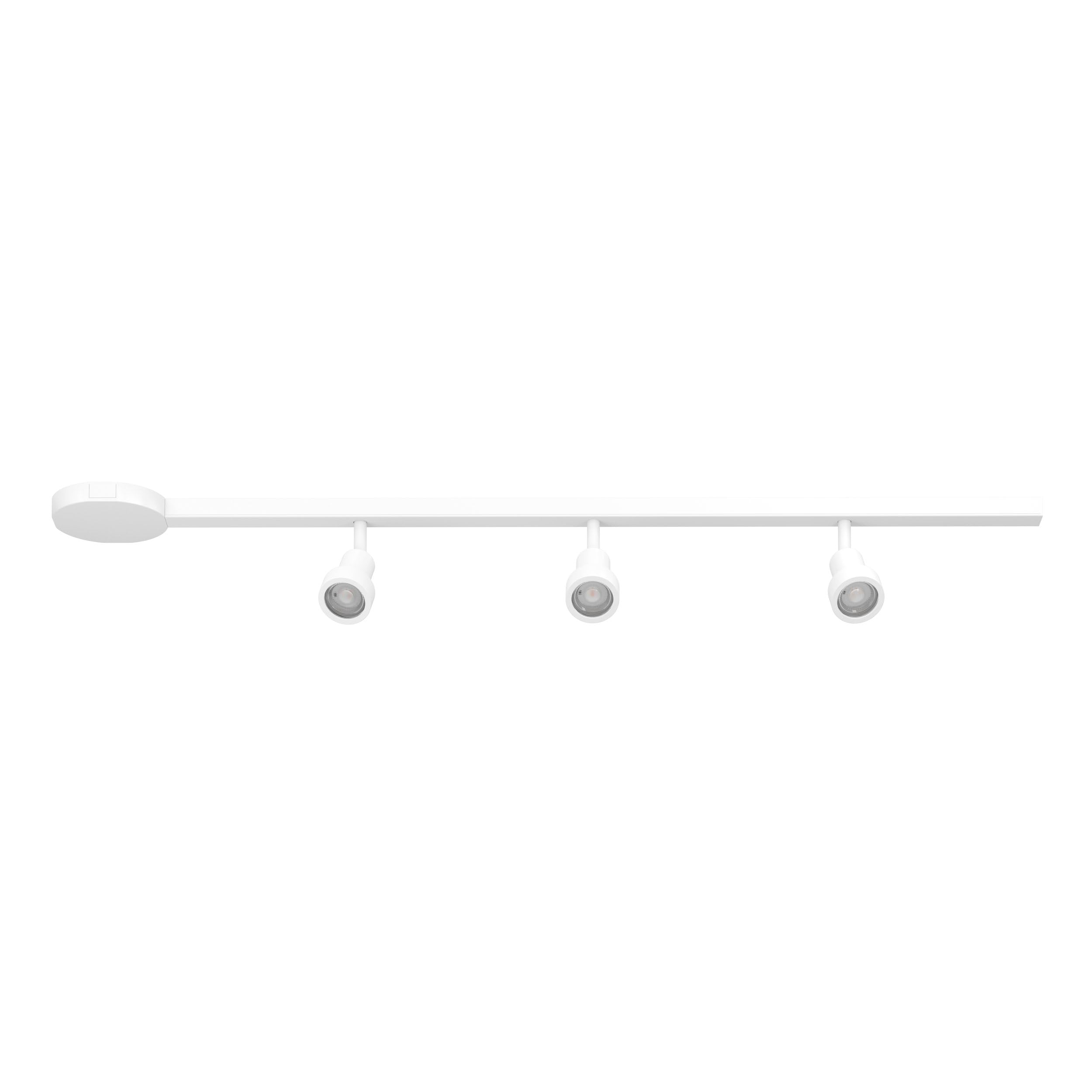 Eglo Sistema di binari ad alto voltaggio Easy Track, set espandibile con 4 faretti da soffitto, binario in alluminio e plastica bianca, lampade con attacco GU10, 192,5 cm