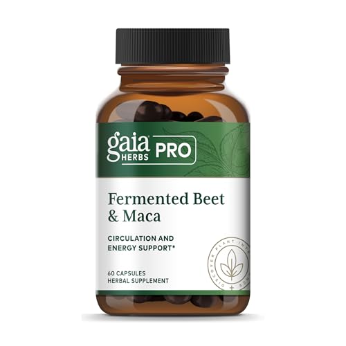 GAIA HERBS PRO Fermented Beet & Maca - Healthy Energy & Circulation Support Supplement* - Kidney Health Supplement with Beet & Carrot Root - Vegan Gluten-Free Soy-Free - 60 Capsules (30 Servings)