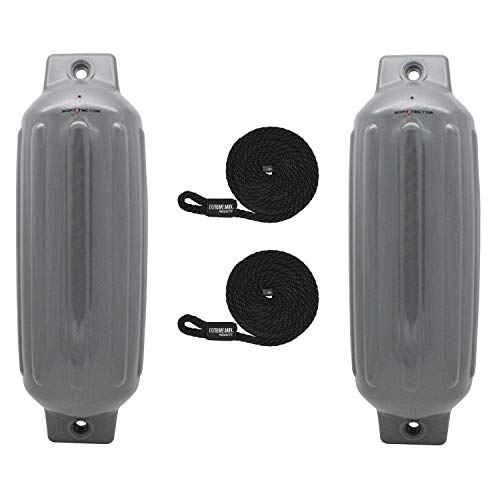 Extreme Max 3006.7575 BoatTector Fender, Gray, 8.5" x 27" Value 2-Pack