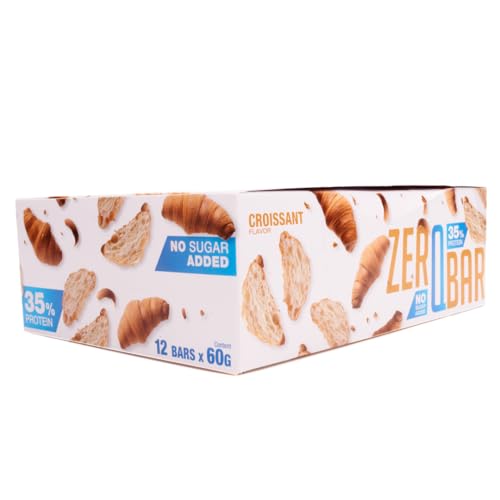 Quamtrax Nutrition - Zero QBar 60g x 12 uds - Croissant - Alto en proteínas, sin azúcares añadidos y sabor delicioso