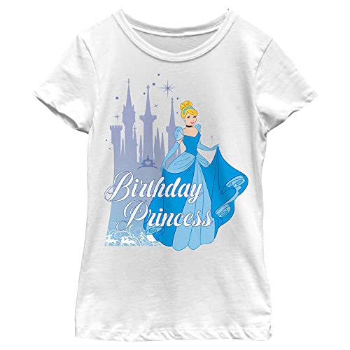 Disney Princess Cinderella Bday Prin Girl's Solid Crew Tee