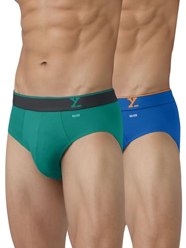 Image of XYXX Men's Traq Super Combed Cotton Regular Fit Solid Antibacterial Briefs with No Marks Waistband (Pack of 2)