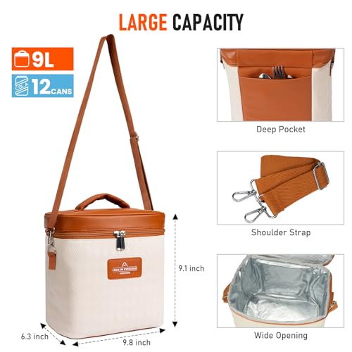 Addimor LONCHERAS PARA MUJER Lunch Bag For Women Men - Cute Leather Luxurious Lunch Tote Bags Reusable Insulated Lunch Box Large Capacity Reusable Insulated Cooler thumb #3