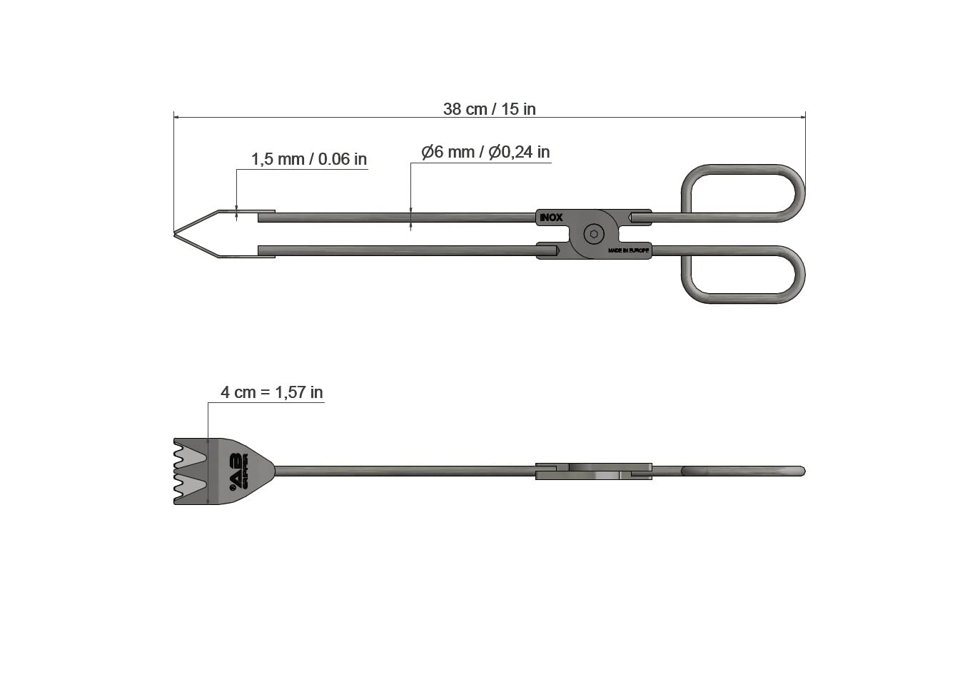 Pinze per Barbecue AB GRIPPER in Acciaio Inox di 38 cm di Lunghezza