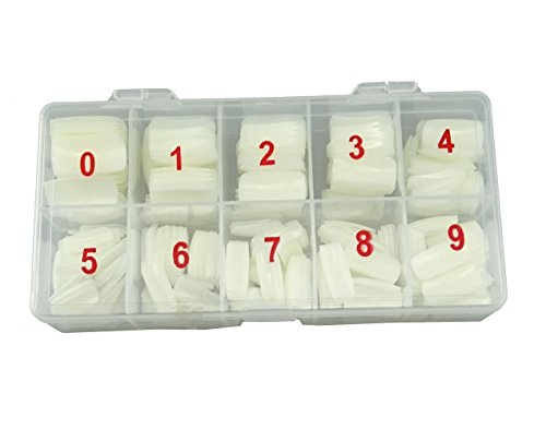 GREEN FABWOOD 500pcs Artificial Nail Tip Natural Color Full Cover False Nail Tips + Box