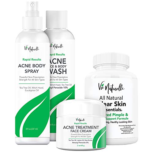Body Acne Spray, Acne Cream, Acne Wash & Acne Vitamins for Face & Body