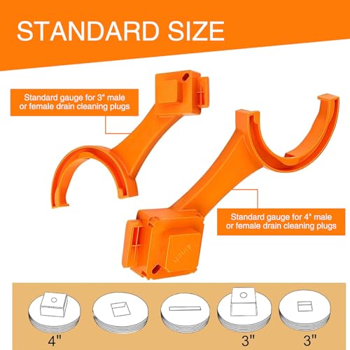 Image of 2 PCS Car Sewer Hose Wrench, 3 inch inch 4 inch inch Sewer Cover Multifunctional Sewer Hose Disassemble Connection Tool, Compatible with Most Cars, RVs, Campers (Orange), JOKBS2061YE-2PC
