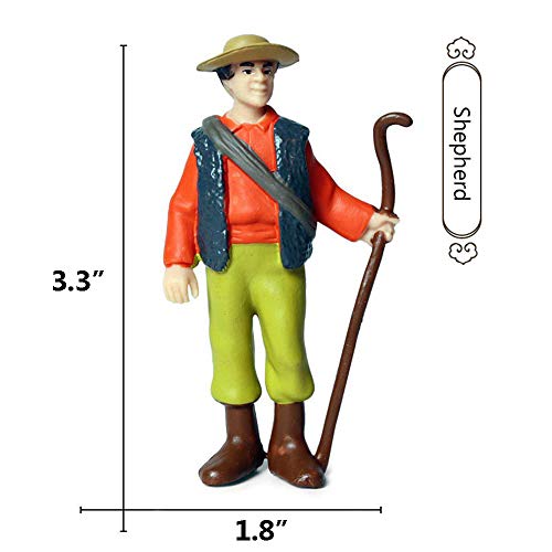 Keyum 5 Pcs Little Farmer People Figures, Realistic Hand Painted Farmer People Figurines Plastic Model People Toys Playset For Kids Toldders #TOP2