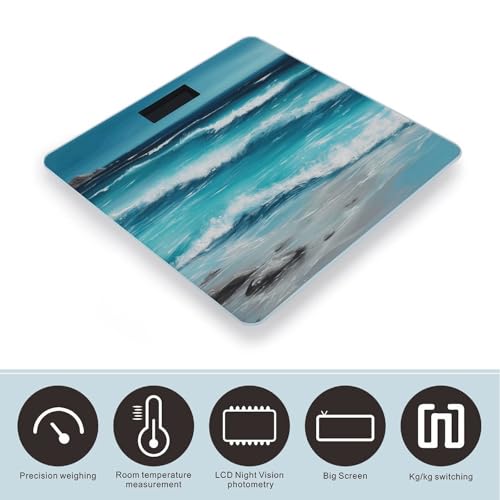 Báscula Digital de Baño Turquoise Beach Original 26x26 cm miniatura 3