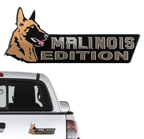 Image of Dog Edition 3D Car Badge, Laser Cutting Metal Emblem, Cute Dogs Decals (Malinois)