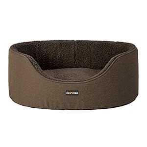 Feandrea Hundebett, Hundekorb, Wendekissen, 83 x 63 x 27 cm, braun PGW032K01