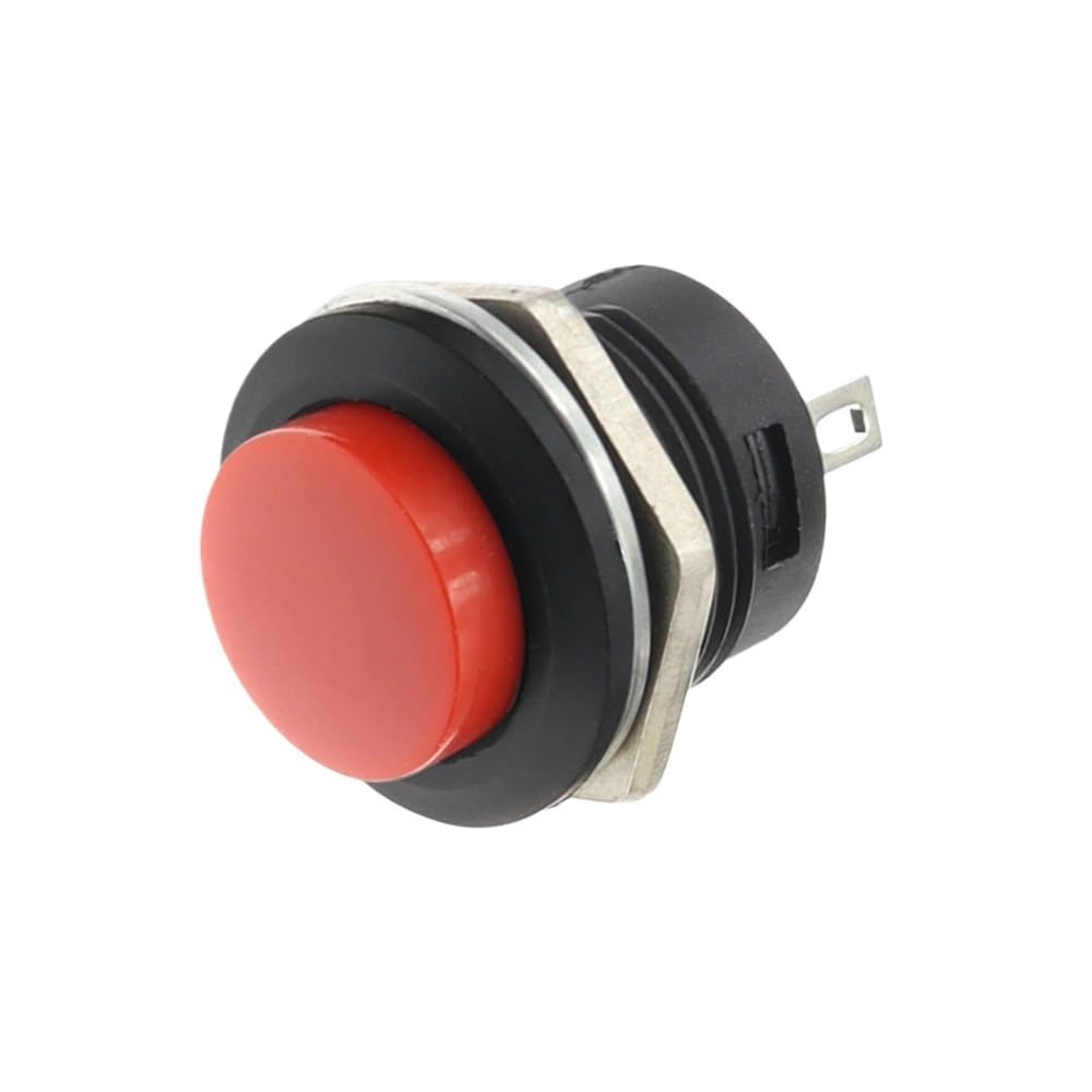 AARTERZZA 10PCS R13-507 Momentary SPST Red Push Button Switch AC 6A/125V 3A/250V