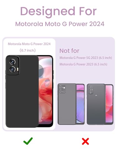 Yucenx for Motorola Moto G Power 5G 2024 Case with 2X Tempered Glass Screen Protectors, Girls Women Florals Liquid Silicone Phone Case, Shockproof Anti-Scratch Soft Protection Case (Purple