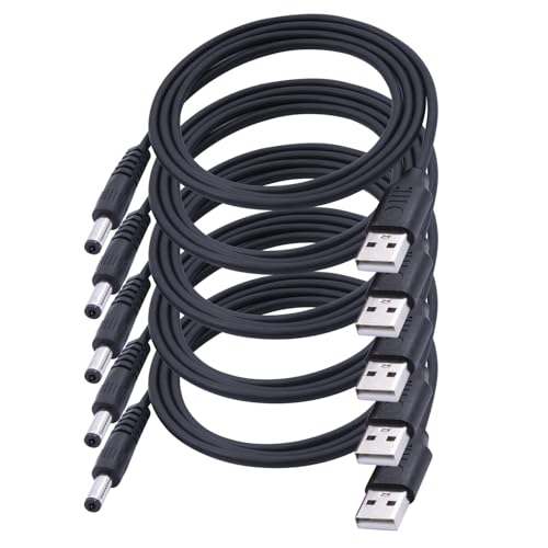 Câble USB vers DC 5.5 mm mâle 5V pour lumière LED et routeur internet