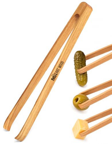 Mini Wooden Tongs for Charcuterie Board & Appetizers - Set of 4 | Small Serving Tongs for Buffet, Chips, Salad & Veggie Trays | 6-Inch Wooden Toaster Tongs for Toast, Pickles & Snacks Mini Wooden Tongs for Charcuterie Board & Appetizers - Set of 4 | Small Serving Tongs for Buffet, Chips, Salad & Veggie Trays | 6-Inch Wooden Toaster Tongs for Toast, Pickles & Snacks