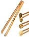 Mr.Art Wood Mini Wooden Appetizer Tongs (Pack of 4), 6" Length - Made in Europe, Lightweight, Easy Grip, 100% Natural One-Piece Ash Wood