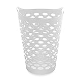 Starplast Tall Flex Laundry Basket 17.75' x 17.25' x 26', White (1, White)