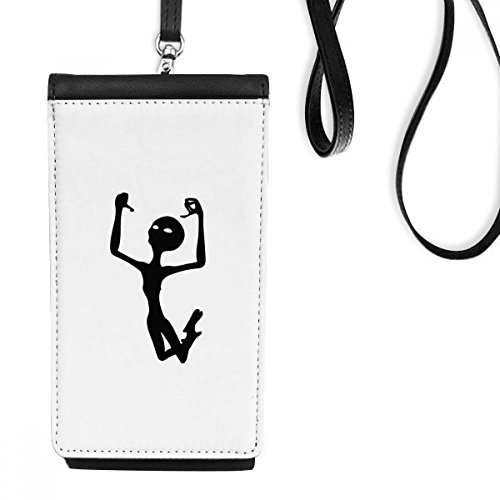Smartphone bourse hanging téléphone noir cuir faux univers et saut d'obstacles