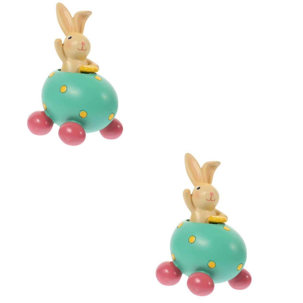 Abaodam 2pezzi Decorazione Pasquale Coniglio in Resina Figurina Colorata Forma Di Coniglio Con Per Decorazioni Da Scrivania e Regali Speciali