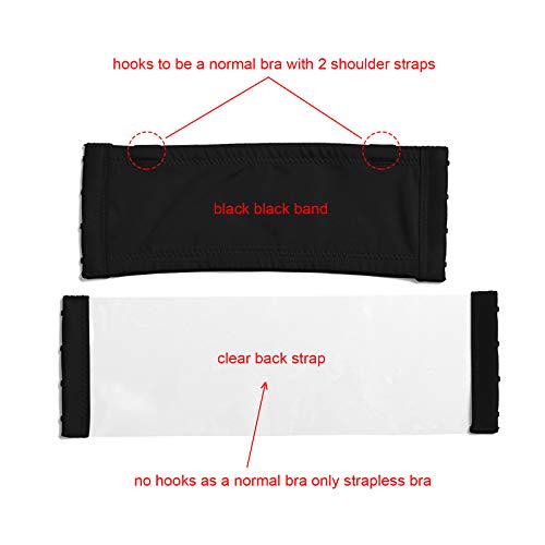 Vgplay Black 36Dd Clear Straps And Back Bra Strapless Full Figure Lightly Padded Push Up Convertible Plus Size #TOP4