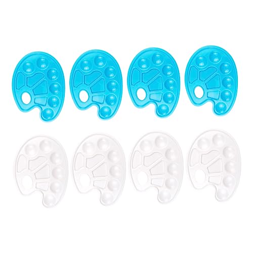 DOITOOL Mixing Painting Trays Set of 8 Plastic Paint Pallets for Artists Watercolor Mixing Palette Rounded Corners