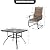 NUU GARDEN 5 Piece Outdoor Dining Set, 4 All Weather Outdoor Padded Textilene Patio Chairs and 37" Square Dining Table with 1.57" Umbrella Hole, for Backyard, Patio, Garden, Brown and Black