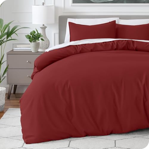 Image of Viewstar Premium Cotton Duvet Cover, King Size 91x101 Inches, 300 Thread Count, Ultra-Soft, Wrinkle-Free, Cotton-Quilt /Comforter Zipper Cover (Maroon)