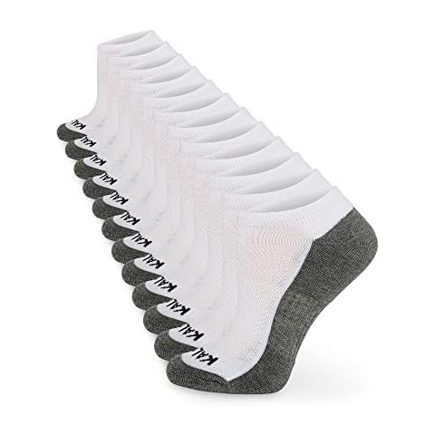 Kalon 12-Pairs Low Cut Socks for Women Athletic (Medium (6-9), White) Cover