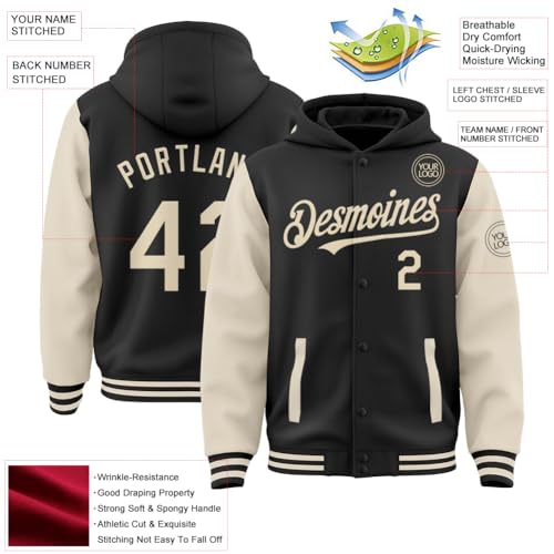 Custom Varsity Hoodie Jackets Cotton Blend Letterman Baseball Leather & Polyester Sleeve Jacket Full Snap Coats2