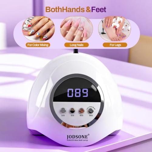Image of JODSONE U V LED Nail Lamp with Gloves Kit, Nail Dryer for Gel Nails Professional for Home and Salon