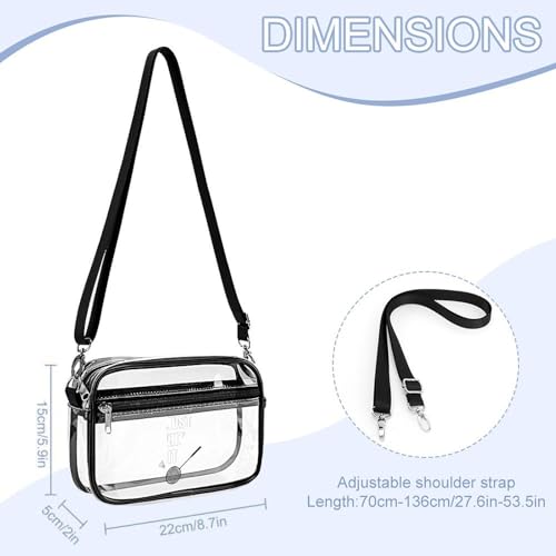 Badminton Just Hit It Clear Stadium Bag Clear Mini Messenger Bags with 2 Compartments Crossbody Bag2