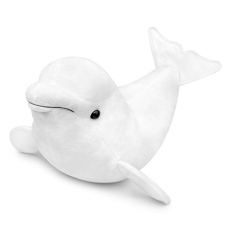 Simulation Bowhead Whale Plush Toy - Black Long Lifelike Whale Stuffed Toys, Super Soft Realistic Sea Simulation Balaena Mysticetus Dolls Plush Gift Collection for Kids, 17Inches