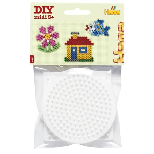 Hama Beads - Square, Hexagonal & Round Pegboard Small (Midi Beads)