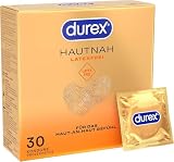 Durex Hautnah Latexfrei Kondome - Latexfreie Kondome aus Real-Feel-Material & mit anatomischer Easy-On-Form - Ohne Latex - 30er Pack (1 x 30 Stück)