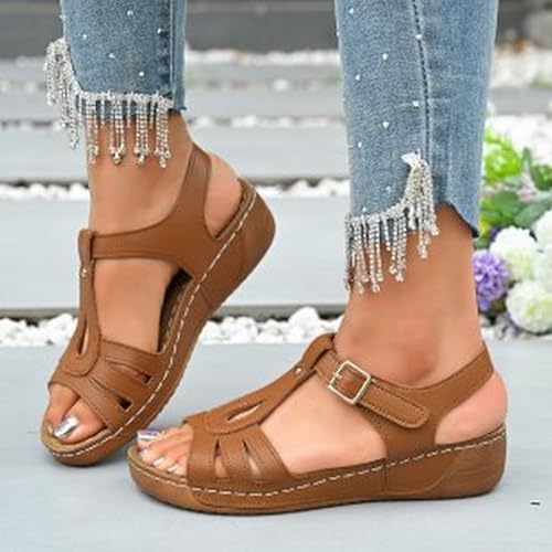 Sandales à plateforme pour femme avec boucle en cuir synthétique - 2