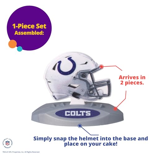 NFL Indianapolis Colts Cake Decoration, Football Helmet Cake Topper, Officially Licensed Product Of The NFL, Ready To Use Birthday Cake Decoration by DecoPac - Image 5