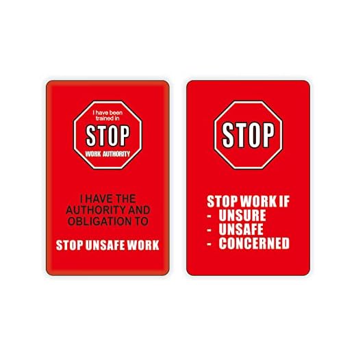 Gialer Paquete de 100 tarjetas de autoridad para dejar de trabajar, color rojo, recuerda a los empleados que dejen de trabajar inseguro, inseguro y preocupado