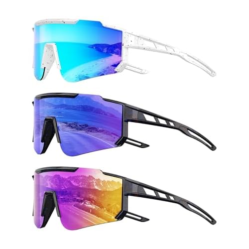 Kids Polarized Baseball Sunglasses - Youth Softball Cycling Sports Sunglasses for Boys Girls Ages 3-12 UV Protection B03-ice Blue/Dark Blue/Purple