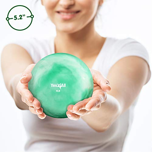 Image of Yes4All Weighted Toning Balls for Exercise, Soft Medicine Balls for Exercise, Pilates, Yoga, Balance, Flexibility, 2-10lbs