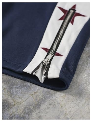 Men's Star Print Y2K Flared Sweatpants Streetwear Drawstring Wide Leg Sweat Pants4