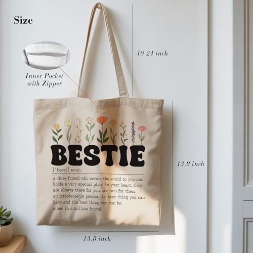 Bolso Tote de Lona para Mujer con Bolsillo Interior miniatura 5