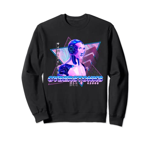 Cyberpunk Stonks Aesthetic Tokyo Style Synthwave Streetwear Felpa