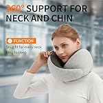 Travel Neck Pillow for Airplane – Memory Foam 360° Support Compact Design Ergonomic Flight Pillow for Sleeping & Neck Support Portable Travel Pillows for Adults, Car, Office Home (Grey) - Image 3