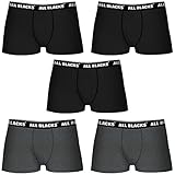 ALL BLACKS L Lote DE 5 Boxer Color 100% ALGODÓN, Negro y Gris, Hombre